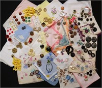 Vintage Handkerchiefs & Buttons