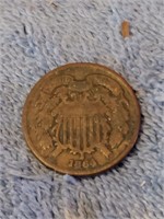 1864 2 Cent Coin Very Rare