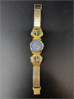 Bulova men's quartz wristwatch with gold nuggeted