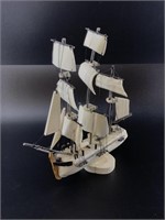 2Lane Iyakitan antique ivory ship, 3 masted, masts