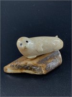 Vintage B. G. fossilized walrus ivory seal with la
