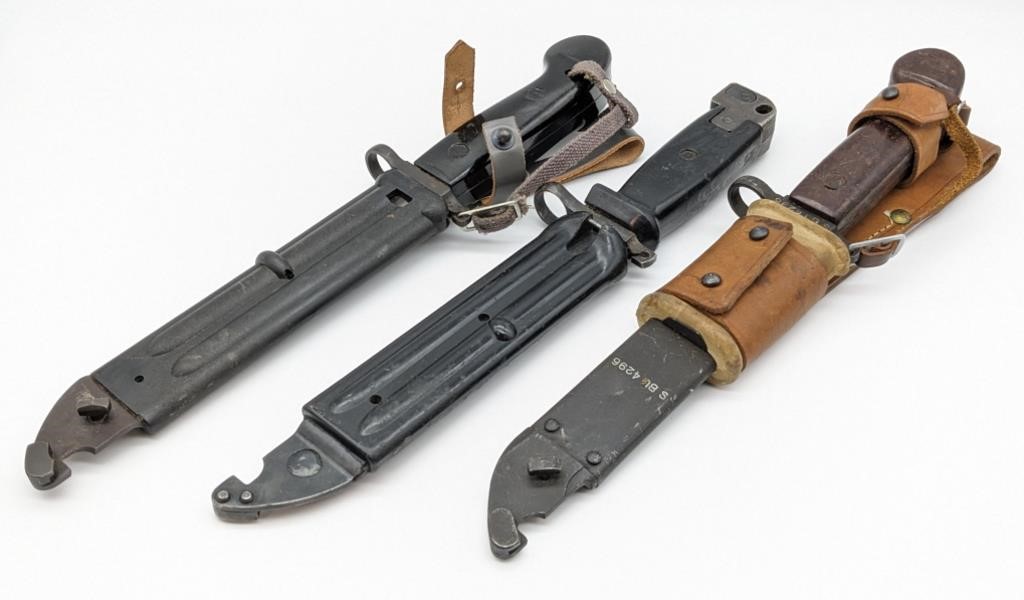 (3) Romanian, East German, & Yugo AK-47 Bayonets