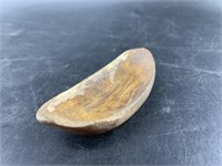 Fossilized ivory cup, 3.5" long of the type used t