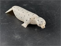 Charles Edwards ivory carving of a spotted seal wi
