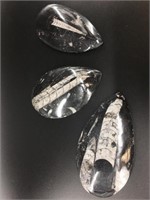 3 Orthoceras fossils: each has a highly polished s