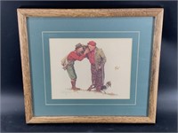 Norman Rockwell embossed print, 14" x 16" frame si