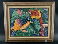 Original parrot painting, damged