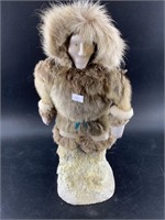 Hand made Native Alaskan doll, with ivory face, st
