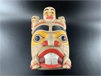 Tlingit style wood wall hanging clan Beaver mask,