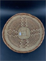 Hand woven central African basket, 11.5"