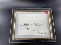 Robert Mayokuk sketch of a bear hunting a seal, ma