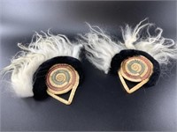 Pair of Yupik dance fans in good condition, with f