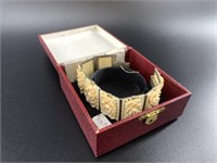 Antique ivory bracelet, on a silver body from Haku