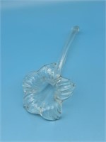 Clear Blown Glass Lily Vase