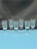 Set Of 6 Heavy Bottom Shot Glasses
