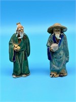 Set Of 2 Oriental Men Pottery