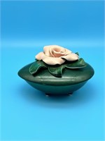 Porcelain Trinket Box With Flower Lid