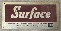 (L) Surface Combustion Division Sign 18 1/2" x 9”