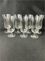 Set Of 7 Clear Glass Parfait Glasses