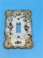 Antique Porcelain Light Switch Plate Hand Painted