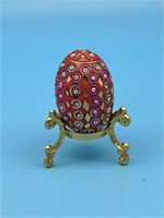 Beaded Hand Crafted Egg W Stand