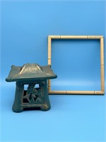 Oriential Lantern And Bamboo Frame