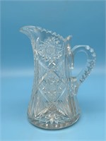 American Brilliant Cut Scalloped Crystal Pitcher