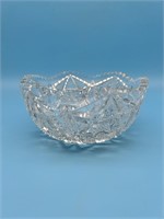 American Brilliant Cut Scalloped Crystal Bowl