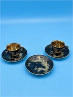 Set Of 5 Oriental Betson's China Cups & Saucer