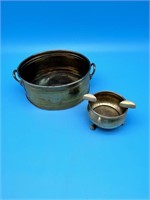 Vintage Brass Ashtray And Bowl - Made In India