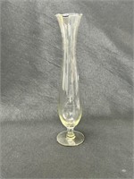 Tall Etched Glass Bud Vase