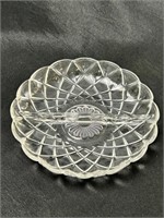 Vintage Cut Glass Divided Serving Tray