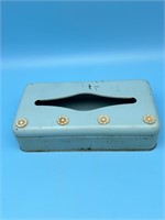 Antique Turquoise Metal Tissue Holder