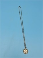 Gold Tone Pendant Necklace Of St. Anthony
