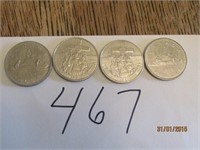 4 Silver Canadian Dollar Coins 1969, 1985, 1984,