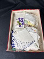 Box Full Of Vintage Handkerchiefs