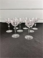 8 Beautiful Etched Glass Delicate Sorbet Glasses