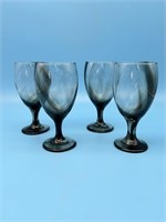 Hand Blown Smoked Glass Water Goblets