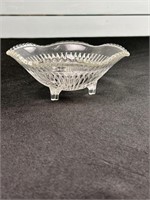 Footed Cut Glass Candy Dish