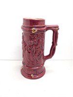 Red ceramic stein tall