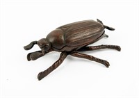 Cast Metal Beetle Bug Match Safe Matchstick Holder