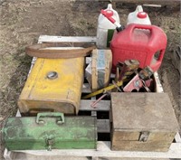 (AG) Pallet: Gas Tank, Tool Boxes, etc.