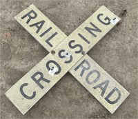 (AI) Metal Rail Road Crossing Street Sign, 48”x48”