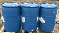 (AY) Plastic 55Gal Barrels, 35?x23? (3 Empty)