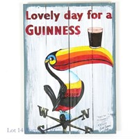 Hand Painted Guinness Ad on Wood (Toucan)