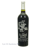 Wine Engraved Bottle IL Senate Pres. Pate Philip