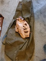 Army Bag and Baseball Glove
