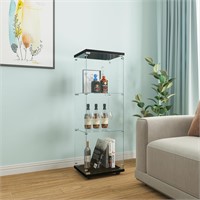 Beauty4U One-Door Glass Display Cabinet, Black Cur