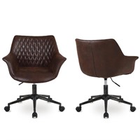 Ermnois Home Office Desk Chair, Faux Leather Moder