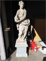 Garden statue on pedestal base